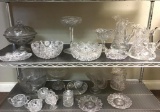 Shelf Lot of Crystal Items