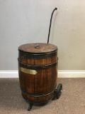 Vintage Santiq Oak Barrel Cooler on Cart