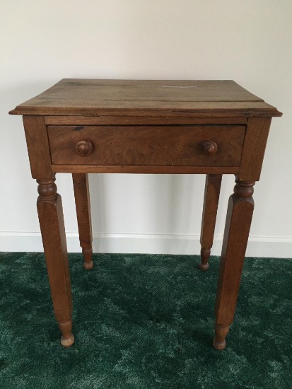 Vintage Wood Side Table w/Drawer