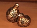 Pair of Decorative Brass Partridges, Tallest is 4 Inches Tall