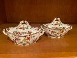 Pair of Spode Pottery, Small Tureens and Covers