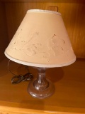Oil Lamp Converted to Electric with Hand Made Shade