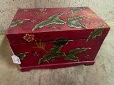 Small, Wood, Painted Trunk with Bad Latch