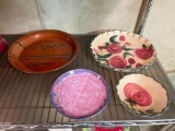 Group of Studio Pottery Pie Plates and More as Pictured