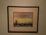 Framed Watercolor, Signed, Frame is 21 Inches by 25 Inches