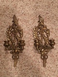 Pair of Brass Wall Hanging Candle Holders