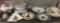 Shelf Lot of Porcelain Plates, Dishes and More