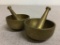 Pair of Miniature Brass Mortar and Pestle