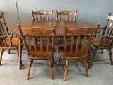 Tell City Table with 6 Chairs and Three Leaves