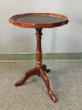 Small Leather Inlaid Plant Stand