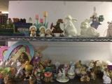 Two Shelves of Easter Decor and Knick Knacks
