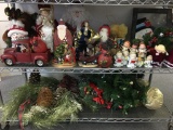 Two Shelves of Christmas Decor and Knick Knacks