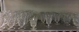 Shelf Lot of Various Sized Goblets, Iced Tea Glasses and more!