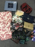Lot of Purses, Wallets, Quilt and Queen Size Sheets