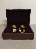 Wood Jewelry Box with Contents