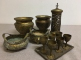 Lot of Brass Vases, Shot Glasses and More!