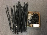 Large Lot of Black Metal Curtain Rods