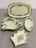 Group of Four Lenox Holiday Serving Trays