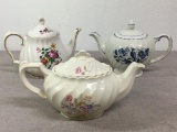 Group of Three Porcelain Tea Pots
