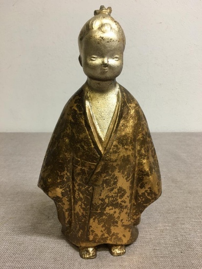 Okimono Cast Iron "Selflessness Child" Made in Japan