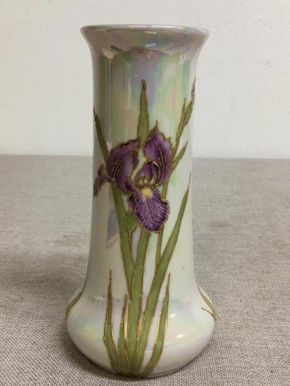 Antique Gerbruder Heubach Porcelain Iris Lusterware Vase