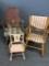 Group of Three Vintage Child's and Doll Rocking Chairs