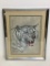 Framed Original Tiger Sketch by Marvin Tull 1985