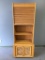 Two Piece Vintage Shelving Unit w/Rolltop Detail and Basket Weave Cabinet