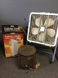 Group of Three Fan and Heaters