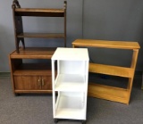 Four Piece Lot of Rolling Carts and Magazine Racks