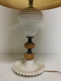 Vintage Milk Glass Lamp w/Shade