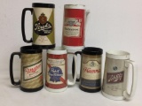 Group of Vintage Plastic Thermo-Serv Advertising Beer Steins