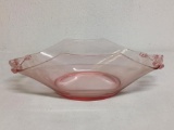 Lancaster Pink Glass Handled Serving Dish