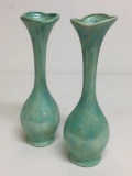 Pair of Ceramic Iridescent Vases