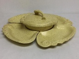 Vintage Ceramic Vegetable/Fruit Serving Tray and Covered Dish