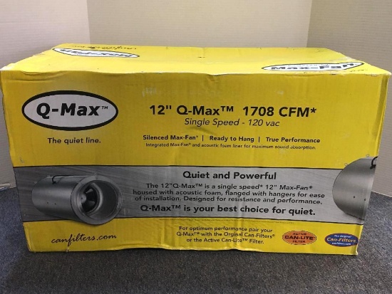 12 inch Q-Max 1708 CFM Silenced Max Fan