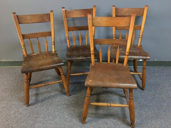 Group of Antique Wood Chairs