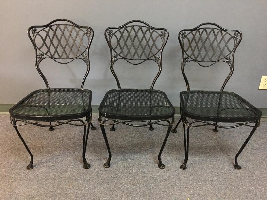 Three Wrought Iron Chairs