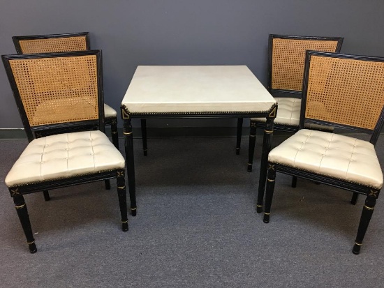 Hibviten Chair Company Card Table and Four Chairs