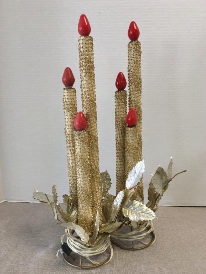 Pair of Vintage Electric Christmas Candles