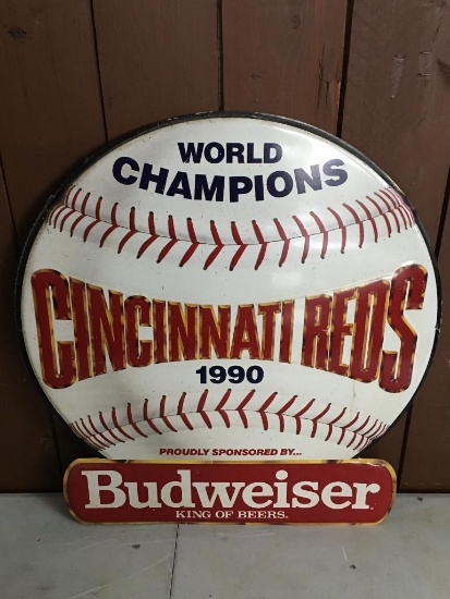 Thin Metal Budweiser 1990 Cincinnati Reds