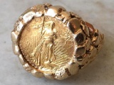 Gold Plated Coin and Ring