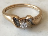 10K Ring Diamond with 1/4 Center