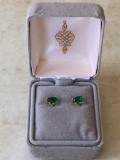 Set of Emerald, Heart Shape Earrings, Owner bought them as Emerald's