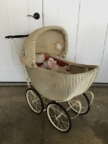 Antique Wicker Baby Stroller