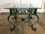 Metal and Glass Outdoor Table