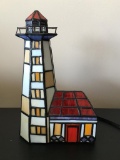 Stained Glass Lighthouse Lamp