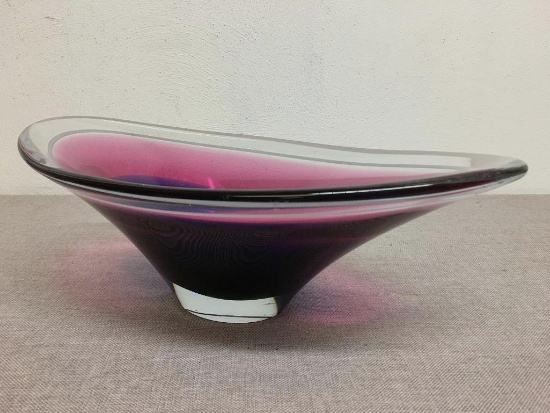 Heavy Glass Bowl - Signed by Artisan