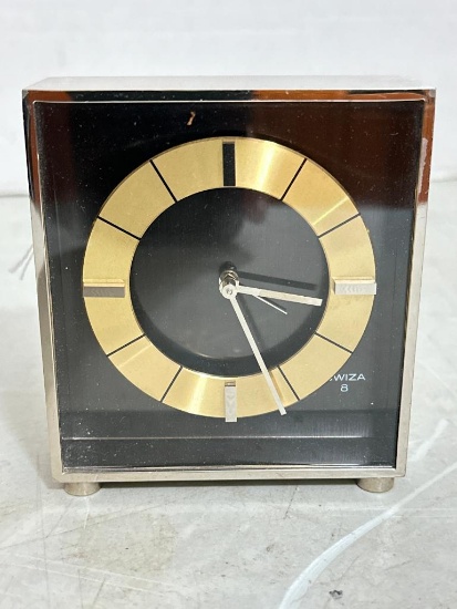 Vintage Swiza 8 Dayt Desk Alarm Clock