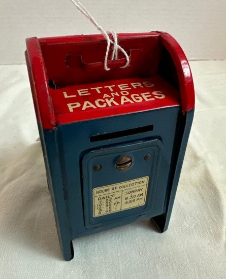 Vintage Tin Mailbox Bank
